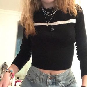 Brandy Melville Light Knit Black Long Sleeve